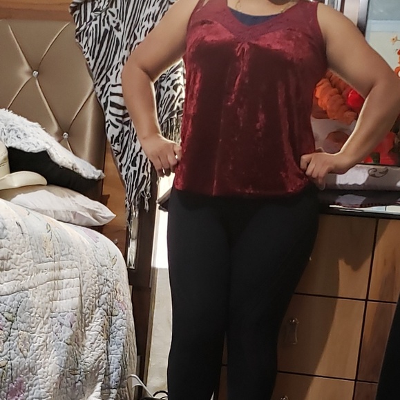 TAYLOR &SAGE TANK TOP VELVET  RED GRANBERRY XL - Picture 4 of 8